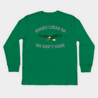 Philadelphia Eagles "Noone Likes Us" [White Text] Kids Long Sleeve T-Shirt